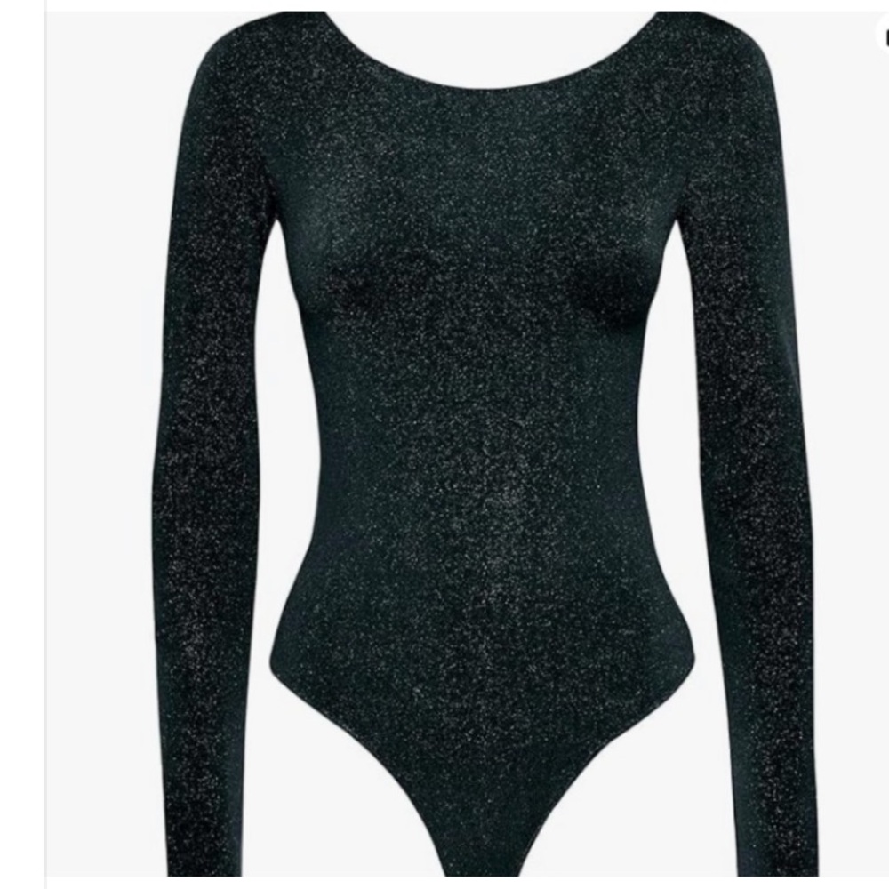NWOT Wolford Shimmer long sleeve thong bodysuit